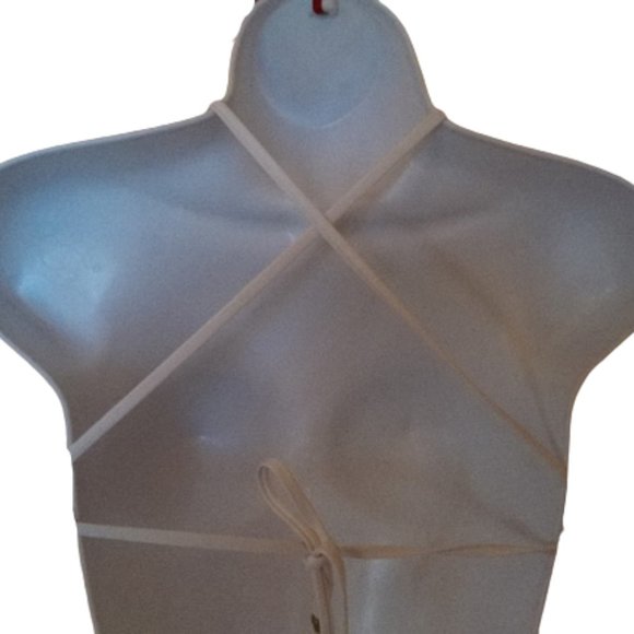 BARBIE CORE VITAMIN A  Black White Striped Bikini Swim Suit Top Fits XS - Picture 4 of 5